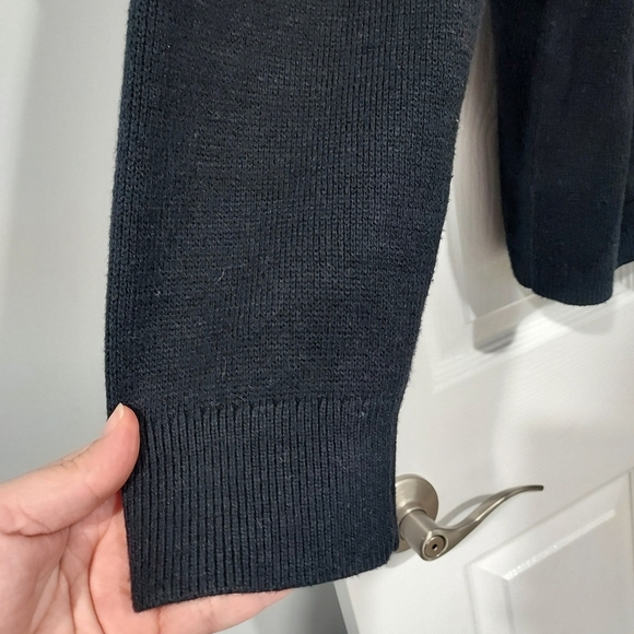 Talbots Black Front Button Down Cardigan with Collar in Size XL - Picture 6 of 12